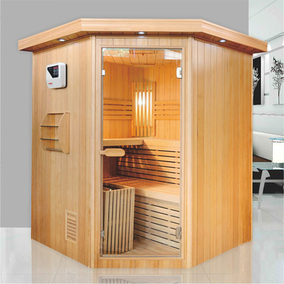 3-4 Person Hemlock Freestanding Sauna Indoor Steam Room For Home