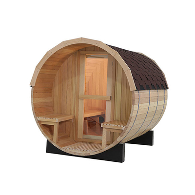 6KW Traditional Barrel Sauna 4 Person Canadian Hemlock Sauna Room
