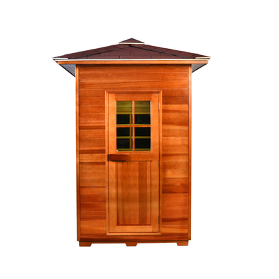 2 Person Freestanding Outdoor Dry Sauna Room Canadian Hemlock Wood