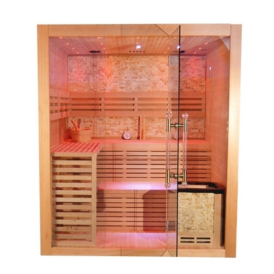 Solid Hemlock Steam Indoor Dry Sauna room For 4 Person