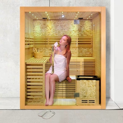 Hemlock Wood Home Sauna Steam Room 4 - 5 Person With 6kw Stove Heater