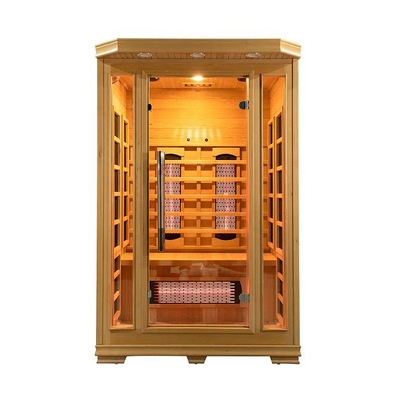 Wooden Indoor 1750W 2 Person Infrared Sauna Low EMF