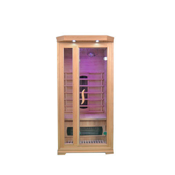 Rectangular Hemlock Home Sauna Room 8mm Tempered Glass 1 Year Warranty