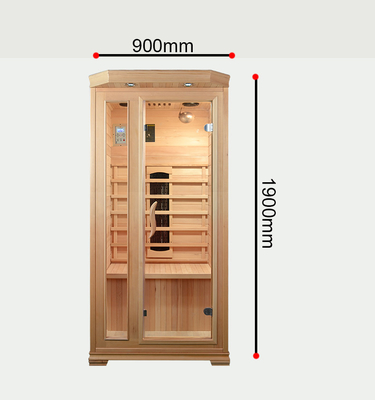 Wooden Cedar Home Sauna Room 900*900*1900mm With 8mm Tempered Glass