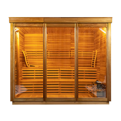 Hemlock Steam Sauna Room With LED Light Ozone Generator And Touch Screen Control Panel