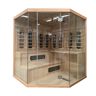 Residential 4 Person Wooden Steam Sauna Room Hemlock Infrared Steam Combine