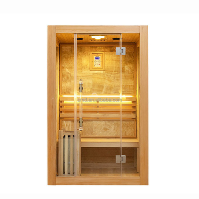 Traditional Outdoor Hemlock Wet Sauna And Steam Room Two Person OEM