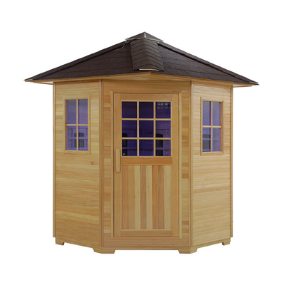 ISO9000 Outdoor 5 Person Sauna Wood Dry Infrared Sauna Outside