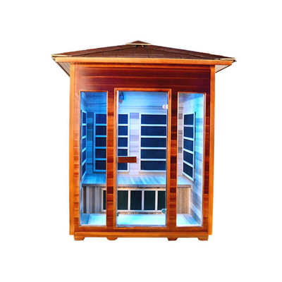 OEM Far Infrared Sauna Outside Red Cedar 4 Person Outdoor Sauna