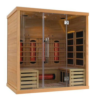 Custom Dry Infrared Steam Sauna room Solid Wood 3 People