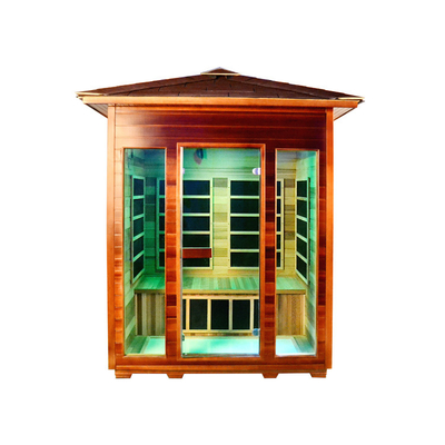 Red Cedar Far Infrared Outdoor Dry Sauna Room Carbon Panel 4 Person Size