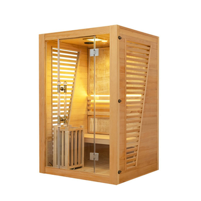 Wooden Steam Sauna 2 Person Size Indoor Traditional