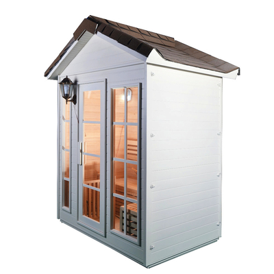 Solid Wood Red Cedar Steam Sauna Room 1 Person With 6KW Stove