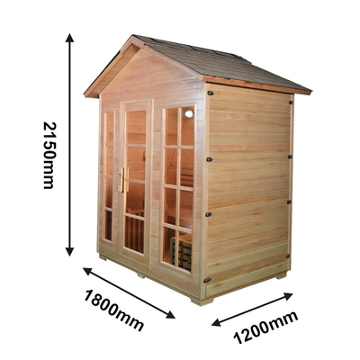 Red Cedar Hemlock Outdoor Solid Wood Steam Sauna Room One Person