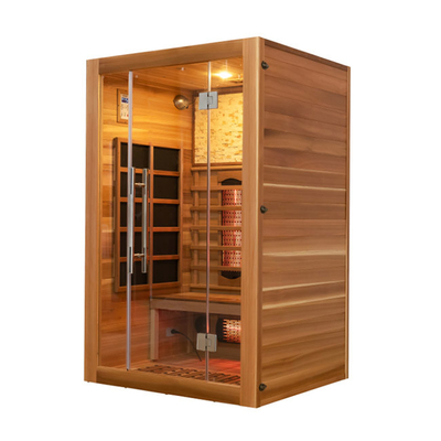 1750W Solid Wood Sauna Room Infrared 2 Person Size