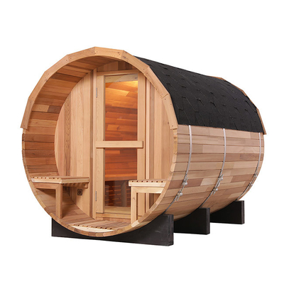 Canada Red Cedar Wood Outdoor Barrel Sauna Room 180x240cm