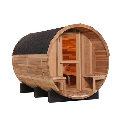 Canada Red Cedar Wood Outdoor Barrel Sauna Room 180x240cm