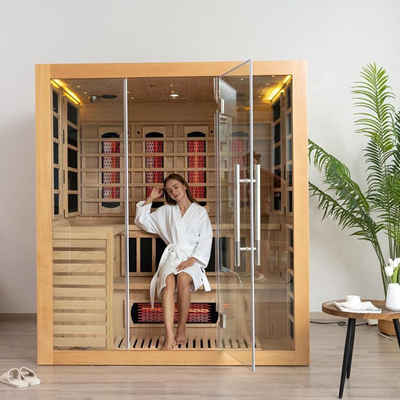 Multi Persons Solid Wood Infrared Combined Sauna Steam Room OEM Acceptable