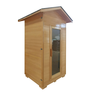 Ceramic Tube Solid Wooden Outdoor Dry Sauna Room Modern 1 Person