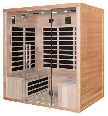 Red Cedar Wood Carbon Panel Far Infrared Sauna Room For Home 4 Person