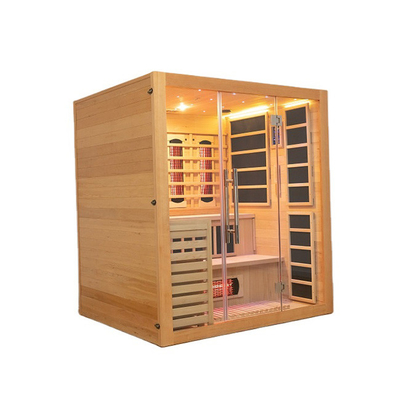 Double System Infrared And Steam Wood Sauna Room For Family Use
