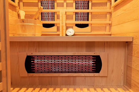 Double System Infrared And Steam Wood Sauna Room For Family Use