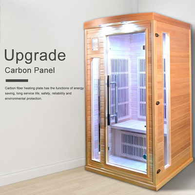 Carbon Panel Heater Wooden Infrared Sauna Room 2 Person Capacity