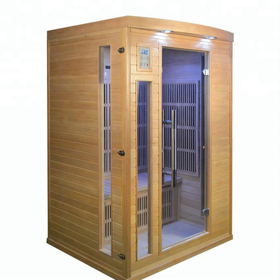 Carbon Panel Heater Wooden Infrared Sauna Room 2 Person Capacity