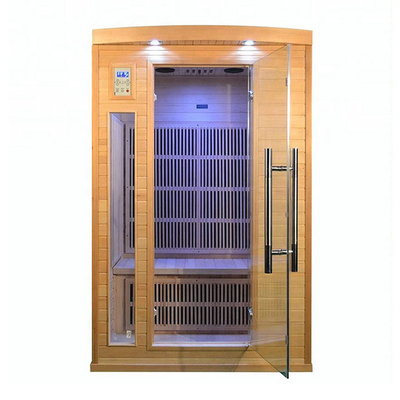 Carbon Panel Heater Wooden Infrared Sauna Room 2 Person Capacity