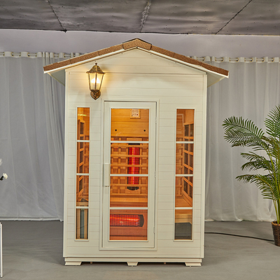 OEM Solid Wooden Hemlock Outdoor Infrared Steam Sauna For 3 Person