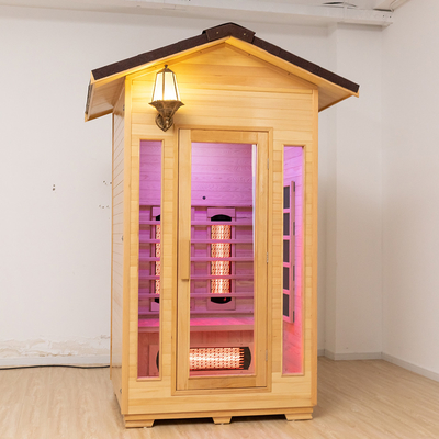 Canada Hemlock Wooden Outdoor Full Spectrum Infrared Sauna Room 2 People Size