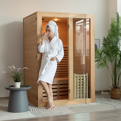 OEM Indoor 2 People Size Wooden Steam Sauna Room With 3KW Stove