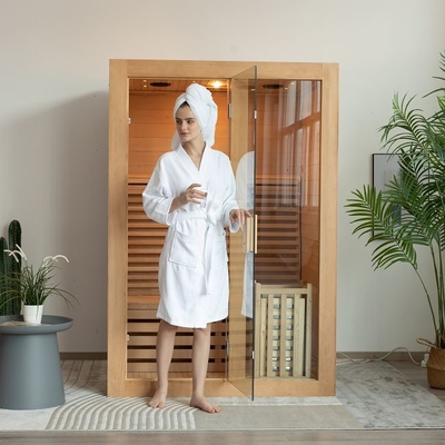 OEM Indoor 2 People Size Wooden Steam Sauna Room With 3KW Stove