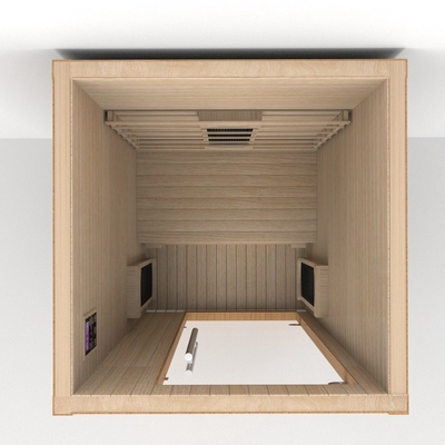Home Indoor Wooden Hemlock 1 Person Infrared Sauna Room 1350W