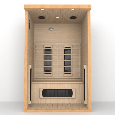 Wooden Hemlock 2 Person Far Infrared Sauna Room Low Emf 1750W