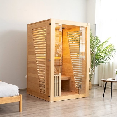 Red Cedar Wooden Home Indoor Traditional Steam Sauna For 2 Person