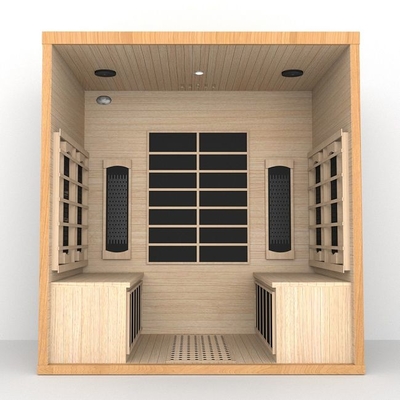 CE Certificatied Wooden Indoor Far Infrared Dry Sauna For Home 4 Person Size