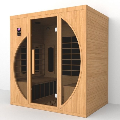 CE Certificatied Wooden Indoor Far Infrared Dry Sauna For Home 4 Person Size