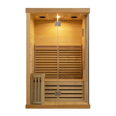 Canada Red Cedar Wooden 2 Person Indoor Traditional Steam Sauna For Home