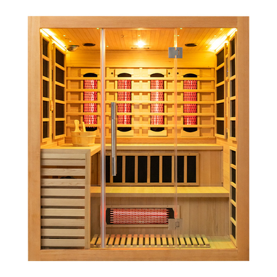 Large Size Solid Wood 4 Person Indoor Infrared Steam Sauna For Home