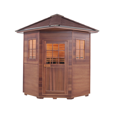 Carbon Panel Red Cedar Wooden Outdoor Sauna Traditional