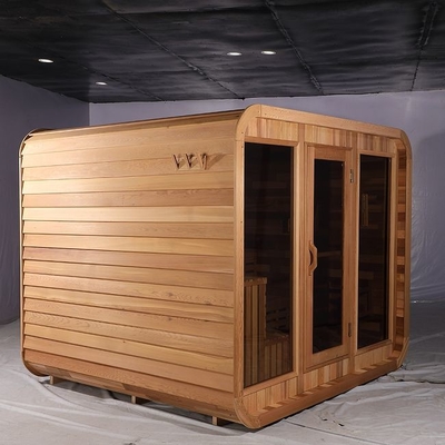 Cedar Outdoor Dry Sauna Room For Health And Relaxation 15 ~ 90 ℃ Temperature Assembly Required