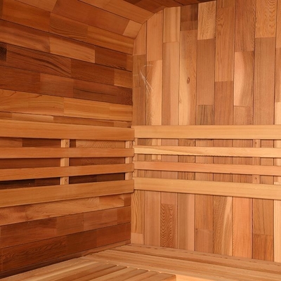 Adjustable Ventilation Cedar Outdoor Sauna With Bluetooth Music System / Full Glass Door