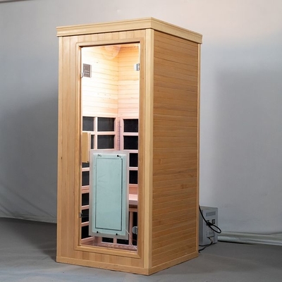Canadian Hemlock Wooden Full Spectrum Far Infrared Sauna Room One Person