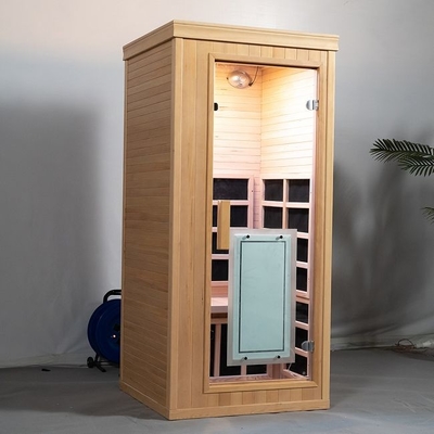 1 Person Indoor Mini Wooden Full Spectrum Dry Sauna Room With Low EMF
