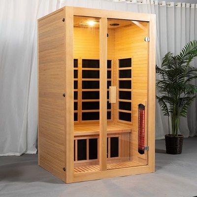 Solid Wood Home Small Near Middle Far Infrared Sauna Room For 2 People