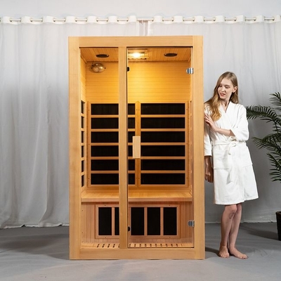 Solid Wood Home Small Near Middle Far Infrared Sauna Room For 2 People