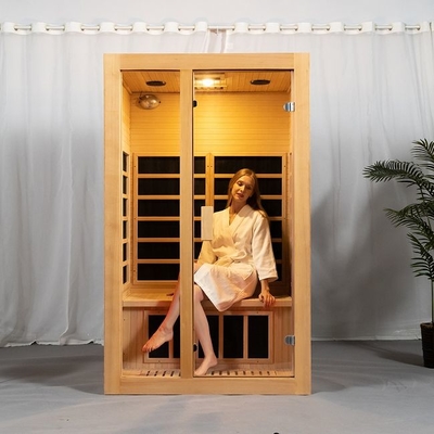 Solid Wood Home Small Near Middle Far Infrared Sauna Room For 2 People