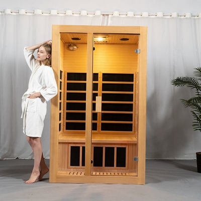 Solid Wood Home Small Near Middle Far Infrared Sauna Room For 2 People