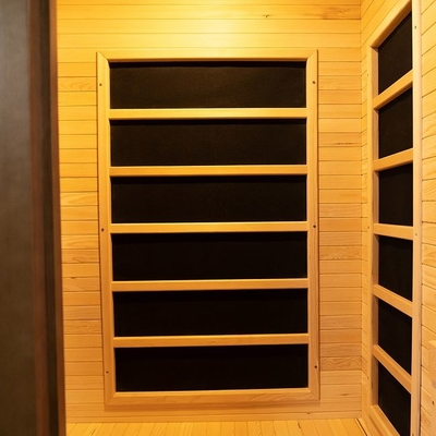 Full Spectrum And Carbon Panel Heater 2 Person Wooden Sauna Room Indoor